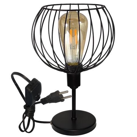 Luminária Mesa Abajur Mini Aramado Tangerine Preto P/décor