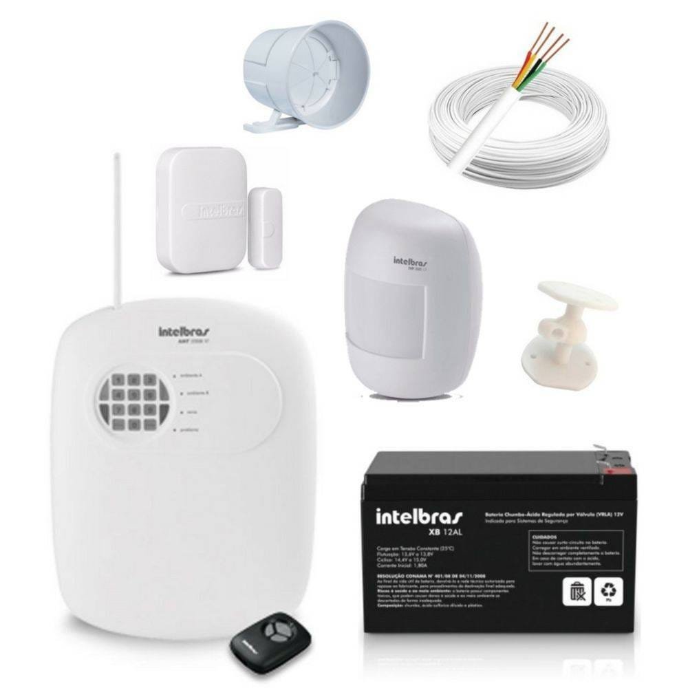 Central De Alarme Amt 2008 Rf Intelbras + Acessórios Kit 5 MadeiraMadeira