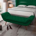 Ver imagem 3 de Kit Cabeceira Cama Box Casal 195 Cm Madrid com Puff Recamier Santorini Bouclê Verde - Lyam Decor
