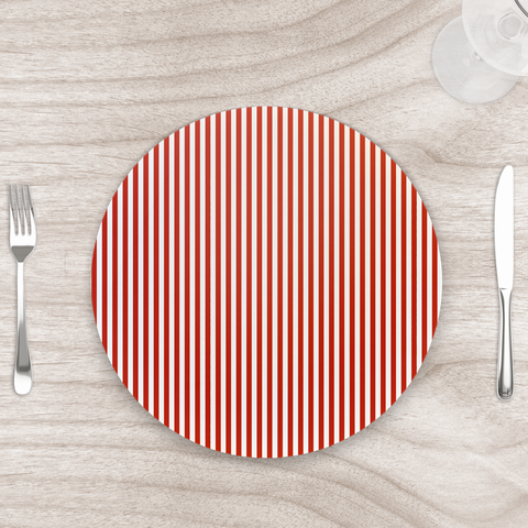 Capa para Sousplat 35cm Natal Christmas Strips Vermelho - sem Base - Kit com 2