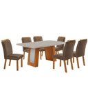 Ver imagem 2 de Mesa de Jantar Carolina Tampo 180cm MDF Vidro Canto Copo e 6 Cadeiras Athenas