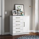 Ver mais imagens de Comoda 5 Gavetas 1 Porta 91 Cm Milao Branco Armoveis