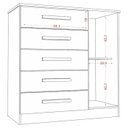 Ver imagem 4 de Comoda 5 Gavetas 1 Porta 91 Cm Milao Branco Armoveis