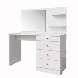 Escrivaninha Mesa Penteadeira Princesa com Espelho Branca Organizadora Quarto de Meninas - 3