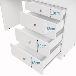 Escrivaninha Mesa Penteadeira Princesa com Espelho Branca Organizadora Quarto de Meninas - 10