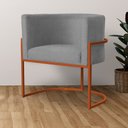 Ver imagem 6 de Poltrona Luana para Sala Base em Bronze Suede Cores - DS Estofados Cinza