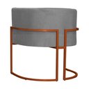 Ver imagem 5 de Poltrona Luana para Sala Base em Bronze Suede Cores - DS Estofados Cinza