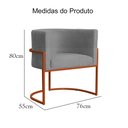Ver imagem 7 de Poltrona Luana para Sala Base em Bronze Suede Cores - DS Estofados Cinza