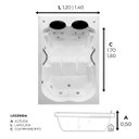 Ver imagem 3 de Banheira Dupla Gardenia Completa com Hidro em Acrílico - 127v