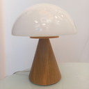 Ver imagem 1 de Abajur Cogumelo Natural A23cm 1xg9 Vidro Leitoso Madelustre