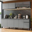 Ver imagem 1 de Armário De Cozinha Completa 240Cm Cinza Nice Madesa 02 Cinza