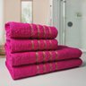 Kit 4 Toalhas 2 Banho 2 Rosto Dubai 100% Algodão Rosa - 2