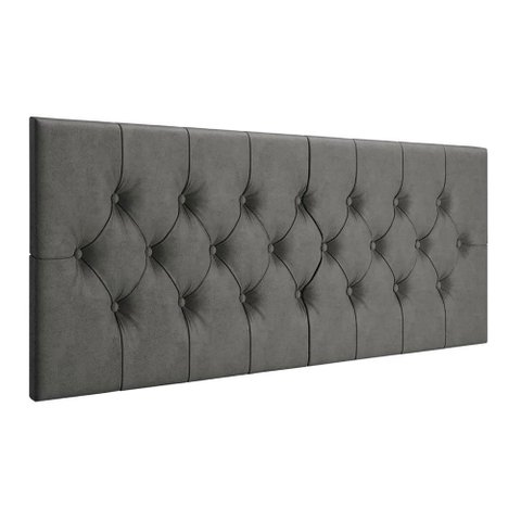 Cabeceira Painel Capitonê Estofada Cama Casal 1,40 - Cinza