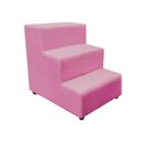 Ver imagem 1 de Escada Escadinha Pet Cachorro 3 Degraus Rampa Suede Rosa