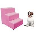 Ver imagem 3 de Escada Escadinha Pet Cachorro 3 Degraus Rampa Suede Rosa