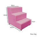 Ver imagem 4 de Escada Escadinha Pet Cachorro 3 Degraus Rampa Suede Rosa