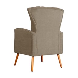 Poltrona Decorativa Melinda Pés Palito Tecido Suede Várias Cores - Qlare Estofados - Suede Capuccino - 3