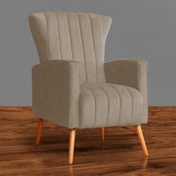 Poltrona Decorativa Melinda Pés Palito Tecido Suede Várias Cores - Qlare Estofados - Suede Capuccino - 2