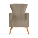 Ver imagem 4 de Poltrona Decorativa Melinda Pés Palito Tecido Suede Várias Cores - Qlare Estofados - Suede Capuccino