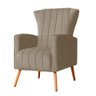Poltrona Decorativa Melinda Pés Palito Tecido Suede Várias Cores - Qlare Estofados - Suede Capuccino - 5