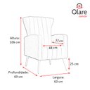 Ver imagem 6 de Poltrona Decorativa Melinda Pés Palito Tecido Suede Várias Cores - Qlare Estofados - Suede Capuccino