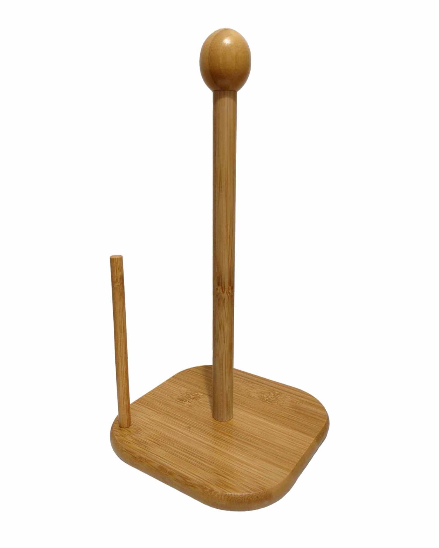 Porta Papel Toalha de Bambu 31.6cm Leao Primo - 1