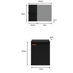 Kit Gabinete para Banheiro com Cuba e Espelheira Box Preto com Cobre - 2