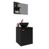 Kit Gabinete para Banheiro com Cuba e Espelheira Box Preto com Cobre - 1