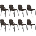 Ver imagem 1 de Kit 08 Cadeiras Estofada para Sala de Jantar Loft Preto C01 Bouclê Marrom - Lyam Decor