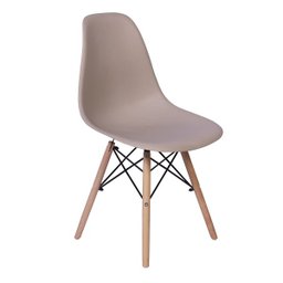 Kit Mesa Jantar Eiffel 100cm Preta + 4 Cadeiras Charles Eames - Nude - 2 Kit Mesa Jantar Eiffel 100cm Preta + 4 Cadeiras Charles Eames - Nude - 2