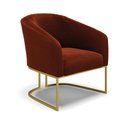 Ver imagem 4 de Sofá Namoradeira e 2 Poltronas Base Industrial Dourado Stella Bouclê Terra D03 - D'Rossi