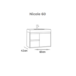 Gabinete Nicole 60cm sem Bancada - Fabribam Gabinetes - 3