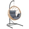Balanço Suspenso Ninho Em Aluminie Fibra Ráfia e Suporte de Balanço U preto, Tecido Impermeável - 1