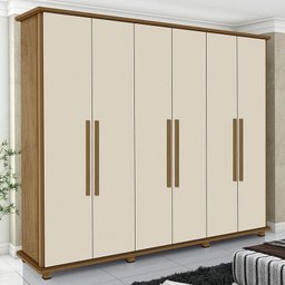 Guarda Roupa Casal Amazonas Plus 6 Portas Cedro/off White - Pr Móveis - 2