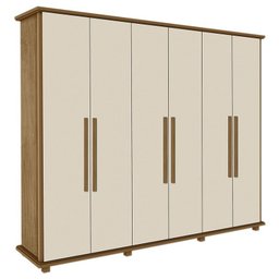 Guarda Roupa Casal Amazonas Plus 6 Portas Cedro/off White - Pr Móveis - 1