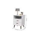 Ver imagem 3 de Mesa de Cabeceira Itália 2 Gavetas com Pés Retro - Varias Cores - Cm - Branco