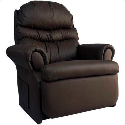 Poltrona do Papai Reclinavel Atlas Conforto Corino Marrom Sala Quarto - Arkell