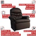 Ver imagem 6 de Poltrona do Papai Reclinavel Atlas Conforto Corino Marrom Sala Quarto - Arkell