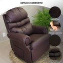 Ver imagem 5 de Poltrona do Papai Reclinavel Atlas Conforto Corino Marrom Sala Quarto - Arkell