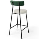 Ver imagem 5 de Banqueta Baixa Bar Cozinha Sala Jantar Milão L02 Facto Verde Musgo Linho Champagne - lyam decor
