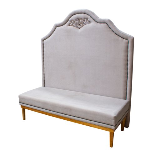 Cabeceira + Calçadeira Bela 195 cm Suede Bege