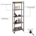 Ver imagem 3 de Estante Livreiro Dynamica Industrial 60cm 5 Prateleiras C08 Carvalho - Mpozenato