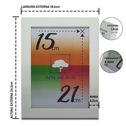 Porta-retratos Kit com 10 Quadros molduras Com Vidro - Moldura Marfim - 9