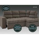Ver imagem 2 de Sofá 4 Lugares Canto com Chaise Retrátil Miró Velosuede 2,16M (L)