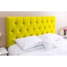 Cabeceira Para Cama Queen Estofada Box Paris 1.60m Kasabela Suede Amarelo - 1