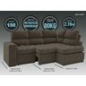 Sofá 4 Lugares Canto com Chaise Retrátil Miró Velosuede 2,16M (L) - 4