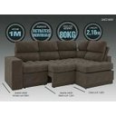 Ver imagem 4 de Sofá 4 Lugares Canto com Chaise Retrátil Miró Velosuede 2,16M (L)