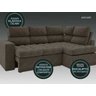 Sofá 4 Lugares Canto com Chaise Retrátil Miró Velosuede 2,16M (L) - 2