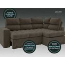 Ver imagem 2 de Sofá 4 Lugares Canto com Chaise Retrátil Miró Velosuede 2,16M (L)