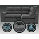 Ver imagem 3 de Sofá 4 Lugares Canto com Chaise Retrátil Miró Velosuede 2,16M (L)